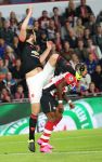 Eindhoven, 15 September 2015
CL 2015/2016
Eerste wedstrijd PSV-Manchester United, eindstand 2-1
Daley Blind in duel met Luciano Narsingh