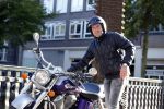 Amsterdam 30 september 2015 
Dean Saunders op zijn motor