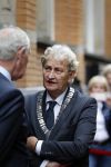 Amsterdam 6 oktober 2015
Koningin Maxima bij symposium platform wijzer in geldzaken in het Tobacco theater, 
Eberhard v d Laan ontvangt haar.