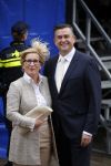 Den Haag 15 september 2015
Prinsjesdag 2015 met Koning Willem Alexander Koningin Maxima prins Constantijn en Prinses Laurentien. Dit jaar wordt de gouden koets voorlopig voor het laatst gebruikt. Emiel Roemer met vrouw