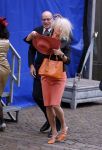 Den Haag 15 september 2015
Prinsjesdag 2015 met Koning Willem Alexander Koningin Maxima prins Constantijn en Prinses Laurentien. Dit jaar wordt de gouden koets voorlopig voor het laatst gebruikt. De hoed van de vrouw van Fred Teeven waait weg