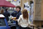 Amsterdam 6 oktober 2015 
Katja Schuurman brnegt haar vriend Freek v Noordwijk van zijn ene restaurant naar zijn andere restaurant ion Amsterdam