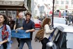 Amsterdam 6 oktober 2015 
Katja Schuurman brnegt haar vriend Freek v Noordwijk van zijn ene restaurant naar zijn andere restaurant ion Amsterdam