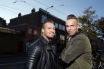 Den Haag 1 oktober 2015
Jake Hampel met zijn vrouw Lydia en hun 2 zoons bij een tatoo shop in Den Haag.