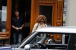 Amsterdam 6 oktober 2015 
Katja Schuurman brnegt haar vriend Freek v Noordwijk van zijn ene restaurant naar zijn andere restaurant ion Amsterdam