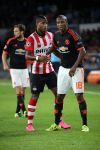 Eindhoven, 15 September 2015
CL 2015/2016
Eerste wedstrijd PSV-Manchester United, eindstand 2-1
Luciano Narsingh in duel met Ashley Young