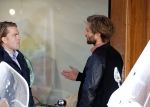Amsterdam 30 september 2015 
Manuel Broekman met een kennis en in zijn mercedes cabrio op de pc hooftstraat