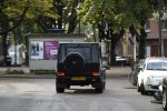 Amsterdam 25 september 2015
Nikkie Plessen in haar mercedes Gelandewagen Jeep