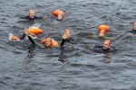 Amsterdam 11 september 2016
Amsterdam city swim tbv ALS door de amsterdamse grachten. Johnny de Mol met manager Carlijn de Vries Ralph en Daniel de Vries