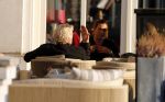 Amsterdam 12 september 2016
Rutger hauer op terras van het Amstel Hotel met vrienden en oud model Tatjana Patitz