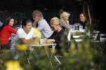 Amsterdam 27 september 2017   
Connie Witteman met zoon Marvin Breukhoven op terras