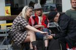 Amsterdam 15 september 2018
Bridget Maasland op terras met haar ouders. Bridget knoeit met hete thee.