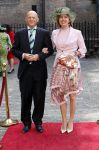 Den Haag 18 september 2018
Prinsjesdag 2018 op het binnenhof. Komning Willem Alexander Koningin Maxima Prins Constantijn en Prinses Laurentien zijn aanwezig. 
Minister Cora v Nieuwenhuizen van Infrastructuur en Waterstaat en partner