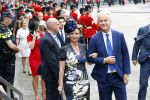 Den Haag 18 september 2018
Prinsjesdag 2018 op het binnenhof. Komning Willem Alexander Koningin Maxima Prins Constantijn en Prinses Laurentien zijn aanwezig.  Geert Wilders en Fleur Agema en zijn beveiliging
