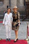 Den Haag 18 september 2018
Prinsjesdag 2018 op het binnenhof. Komning Willem Alexander Koningin Maxima Prins Constantijn en Prinses Laurentien zijn aanwezig. Kasja Ollongren minister van Binnenlandse Zaken en Koninkrijksrelaties arriveert met partner Irene van den Breke