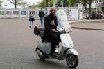 Amsterdam 8 september 2018
Maik de Boer op zijn vespa scooter.