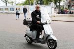 Amsterdam 8 september 2018
Maik de Boer op zijn vespa scooter.