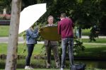 Amsterdam 16 september 2018
Rick Nieman heeft fotoshoot in Vondelpark en poseert daarna met zijn vrouw Sacha de Boer