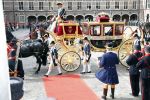 Den Haag 17 september 2019
Prinsjesdag 2019. Koning Willem Alexander Koningin Maxima Prins Constantijn en Prinses Laurentien arriveren met koets op binnenhof en bij paleis Noordeinde. Gouden koets