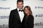 Hilversum 2 september 2019
Voetbalgala bij studio 21 . Joey Kooy met zijn vriendin Romy de Boer