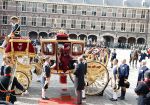 Den Haag 17 september 2019
Prinsjesdag 2019. Koning Willem Alexander Koningin Maxima Prins Constantijn en Prinses Laurentien arriveren met koets op binnenhof en bij paleis Noordeinde.