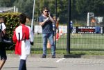 de Meern 31 augustus 2019
Martijn Krabbe bellend bij voetbal van zijn dochter Michelle.