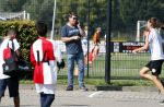 de Meern 31 augustus 2019
Martijn Krabbe bellend bij voetbal van zijn dochter Michelle.