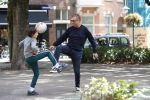 Amsterdam 19 september 2019
Mustapha Nakhli  voetbalt met kinderen op stfraat in Amsterdam zuid.