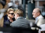 Amsterdam 23 september 2020
Connie Witteman met haar ex vriend Frans v Maarschalkerwaart op terras op de cornelis schuytstraat