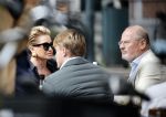 Amsterdam 23 september 2020
Connie Witteman met haar ex vriend Frans v Maarschalkerwaart op terras op de cornelis schuytstraat
