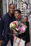 Amsterdam 2 oktober 2021
Patrick Kluivert zijn vrouw Rosanna Nino Wilkes zijn aandeelhouder in het sneakermerk Qurk. De schoenen worden van kurk gemaakt. De winkel zit in de 9 straatjes. patrick met zijn tante