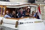 Amsterdam 6 september 2021
Willibrord Frequin viert zijn 80e verjaardag  met zijn kinderen vrouw en beste vrienden op een boot op de grachten van Amsterdam. Zijn kinderen Barbara Rebecca Louis . Willibrord zijn broer Aad Ouborg Fons de Poel en Guido Maas