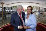 Amsterdam 6 september 2021
Willibrord Frequin viert zijn 80e verjaardag  met zijn kinderen vrouw en beste vrienden op een boot op de grachten van Amsterdam. Zijn kinderen Barbara Rebecca Louis . Willibrord met zijn vrouw