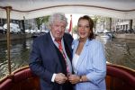 Amsterdam 6 september 2021
Willibrord Frequin viert zijn 80e verjaardag  met zijn kinderen vrouw en beste vrienden op een boot op de grachten van Amsterdam. Zijn kinderen Barbara Rebecca Louis . Willibrord met zijn vrouw