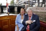Amsterdam 6 september 2021
Willibrord Frequin viert zijn 80e verjaardag  met zijn kinderen vrouw en beste vrienden op een boot op de grachten van Amsterdam. Zijn kinderen Barbara Rebecca Louis . Willibrord met zijn vrouw