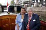 Amsterdam 6 september 2021
Willibrord Frequin viert zijn 80e verjaardag  met zijn kinderen vrouw en beste vrienden op een boot op de grachten van Amsterdam. Zijn kinderen Barbara Rebecca Louis . Willibrord met zijn vrouw