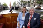 Amsterdam 6 september 2021
Willibrord Frequin viert zijn 80e verjaardag  met zijn kinderen vrouw en beste vrienden op een boot op de grachten van Amsterdam. Zijn kinderen Barbara Rebecca Louis . Willibrord met zijn vrouw
