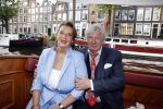 Amsterdam 6 september 2021
Willibrord Frequin viert zijn 80e verjaardag  met zijn kinderen vrouw en beste vrienden op een boot op de grachten van Amsterdam. Zijn kinderen Barbara Rebecca Louis . Willibrord met zijn vrouw