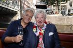 Amsterdam 6 september 2021
Willibrord Frequin viert zijn 80e verjaardag  met zijn kinderen vrouw en beste vrienden op een boot op de grachten van Amsterdam. Zijn kinderen Barbara Rebecca Louis . Willibrord Frequin met Aad Ouborg