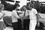 Miami, 5 Juni 1981
Jan v Beveren samen met Petra v Beveren  bij Vliegveld Miami met o.a. Huub Stevens Ton v Schijndel Carel v d Brekel Willy v d Kuijlen Adrie v Kraaij Drs. A. Groeneveld