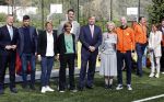 Amsterdam 21 september 2022
Koning Willem Alexander bezoekt sportdag van de Johan Cruyff foundation op de toekomst en in de Johan Cruyff Arena . Danny Cruyff Jordi Cruyff en zijn dochter Susila .