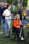 Amsterdam 21 september 2022
Koning Willem Alexander bezoekt sportdag van de Johan Cruyff foundation op de toekomst en in de Johan Cruyff Arena . Danny Cruyff Jordi Cruyff en zijn dochter Susila . Esther Vergeer