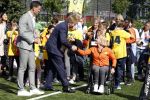 Amsterdam 21 september 2022
Koning Willem Alexander bezoekt sportdag van de Johan Cruyff foundation op de toekomst en in de Johan Cruyff Arena . Danny Cruyff Jordi Cruyff en zijn dochter Susila . Esther Vergeer