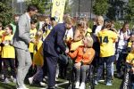 Amsterdam 21 september 2022
Koning Willem Alexander bezoekt sportdag van de Johan Cruyff foundation op de toekomst en in de Johan Cruyff Arena . Danny Cruyff Jordi Cruyff en zijn dochter Susila . Esther Vergeer
