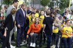 Amsterdam 21 september 2022
Koning Willem Alexander bezoekt sportdag van de Johan Cruyff foundation op de toekomst en in de Johan Cruyff Arena . Danny Cruyff Jordi Cruyff en zijn dochter Susila . Esther Vergeer
