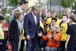 Amsterdam 21 september 2022
Koning Willem Alexander bezoekt sportdag van de Johan Cruyff foundation op de toekomst en in de Johan Cruyff Arena . Danny Cruyff Jordi Cruyff en zijn dochter Susila . Esther Vergeer
