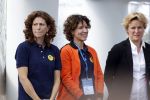 Amsterdam 21 september 2022
Koning Willem Alexander bezoekt sportdag van de Johan Cruyff foundation op de toekomst en in de Johan Cruyff Arena . Danny Cruyff Jordi Cruyff en zijn dochter Susila . Evelyne de Bruin en Barbara Barend