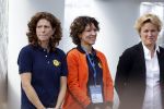 Amsterdam 21 september 2022
Koning Willem Alexander bezoekt sportdag van de Johan Cruyff foundation op de toekomst en in de Johan Cruyff Arena . Danny Cruyff Jordi Cruyff en zijn dochter Susila . Evelyne de Bruin en Barbara Barend