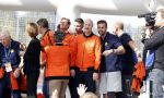Amsterdam 21 september 2022
Koning Willem Alexander bezoekt sportdag van de Johan Cruyff foundation op de toekomst en in de Johan Cruyff Arena . Danny Cruyff Jordi Cruyff en zijn dochter Susila .