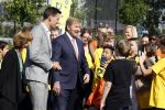 Amsterdam 21 september 2022
Koning Willem Alexander bezoekt sportdag van de Johan Cruyff foundation op de toekomst en in de Johan Cruyff Arena . Danny Cruyff Jordi Cruyff en zijn dochter Susila .